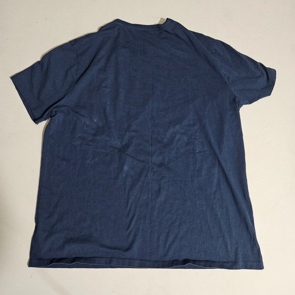 Polo Ralph Lauren T-Shirt Navy Blue Big Pony Embroidered Number 3 Patch Size XL